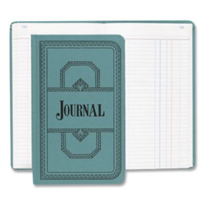 Account Journal, Journal-Style Rule, Blue Cover, 11.75 X 7.25 Sheets, 150 Sheets/Book