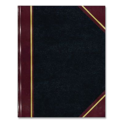 Record And Account Book, Custom Rule, Black/Red/Gold Cover, 13.75 X 8.38 Sheets, 300 Sheets/Book