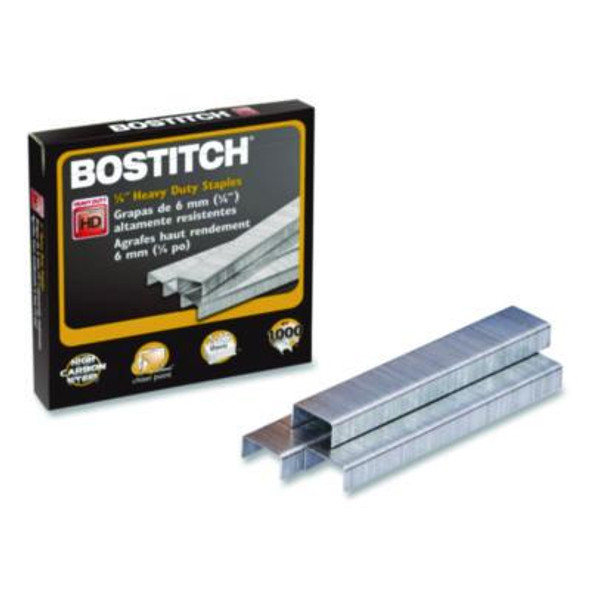 Heavy-Duty Premium Staples, 0.25" Leg, 0.5" Crown, Steel, 1,000/Box