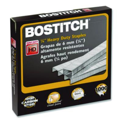 Heavy-Duty Premium Staples, 0.25" Leg, 0.5" Crown, Steel, 1,000/Box