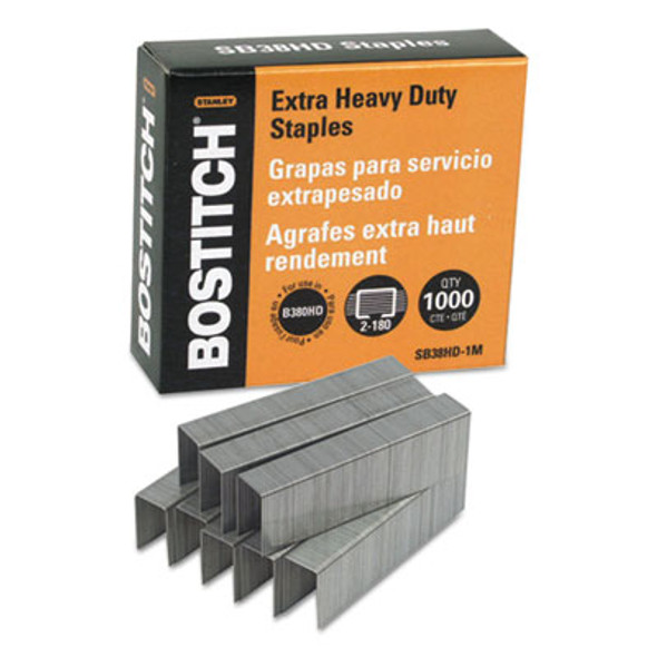 Heavy-Duty Premium Staples, 0.88" Leg, 0.5" Crown, Steel, 1,000/Box