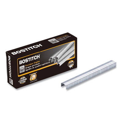 B8 Powercrown Premium Staples, 0.25" Leg, 0.5" Crown, Steel, 5,000/Box