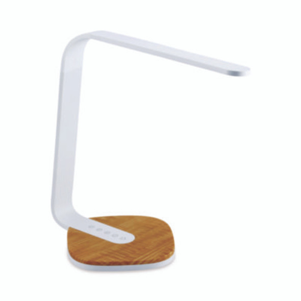Led Desk Lamp, White/Wood