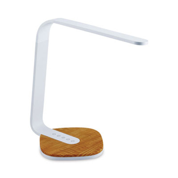 Led Desk Lamp, White/Wood