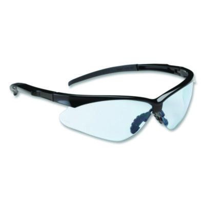 Adversary Optical Safety Glasses, Black Half Frame, Light Blue Dual Lens