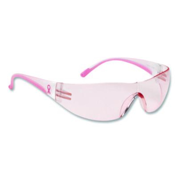 Eva Optical Safety Glasses, Scratch-Resistant, Pink Lens, Pink/Clear Frame