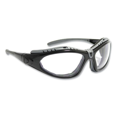 Optical Fuselage Hybrid Safety Glasses/Goggles, Black/Gray Full Frame, Clear Dual Lens