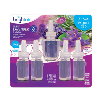 Electric Scented Oil Air Freshener Refill, Sweet Lavender And Violet, 0.67 Oz Bottle, 5/Pack