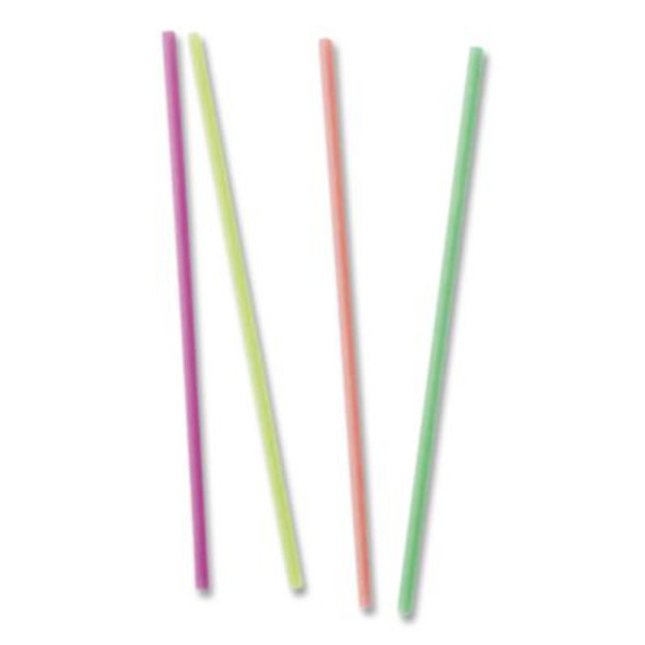 Neon Sip Sticks, 5.5" Polypropylene, Assorted Colors, 1,000/Pack