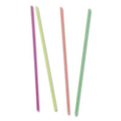 Neon Sip Sticks, 5.5" Polypropylene, Assorted Colors, 1,000/Pack