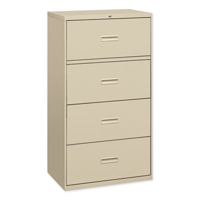 400 Series Lateral File, 4 Legal/Letter-Size File Drawers, Putty, 36" X 18" X 52.5"