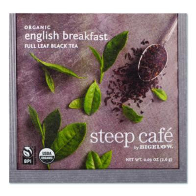 Steep Cafe Organic Black Tea, English Breakfast, 50 Bags/Carton