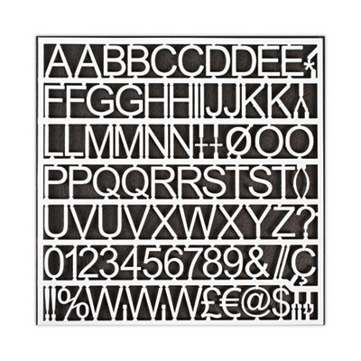 Set Of Plastic Letter Board Letters, Numbers And Symbols, 1" Tall, White Characters, 270 Pieces