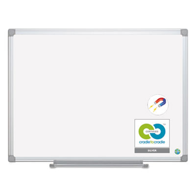 Earth Silver Easy Clean Magnetic Dry Erase Boards, 48" x 36", White Surface, Satin Aluminum Frame