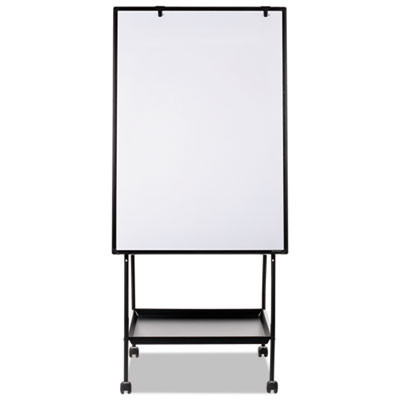 Creation Station Magnetic Dry Erase Board, 29.5" x 74.88", White Surface, Black Metal Frame