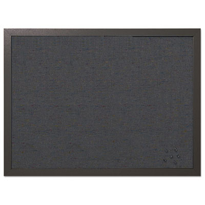 Designer Fabric Bulletin Board, 24" x 18", Black Surface, Black Fiberboard (Mdf) Frame