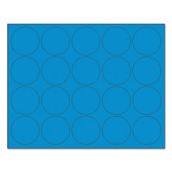 Heavy-Duty Board Magnets, Circles, 0.75" Diameter, Blue, 20/Pack