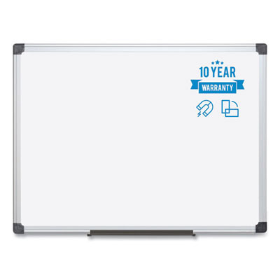 Value Lacquered Steel Magnetic Dry Erase Board, 18" x 24", White Surface, Satin Aluminum Frame