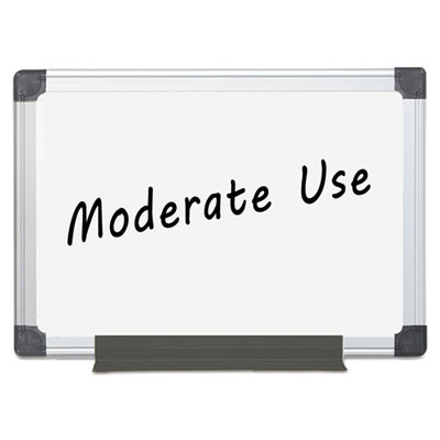 Value Melamine Dry Erase Board, 18" x 24", White Surface, Satin Aluminum Frame