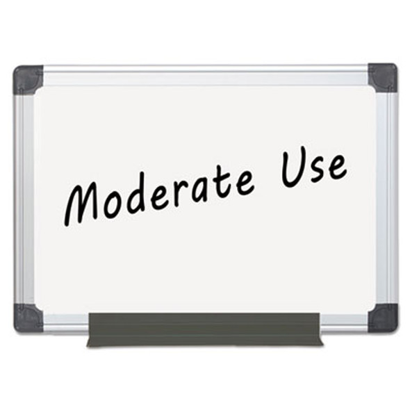 Value Melamine Dry Erase Board, 24" x 36", White Surface, Satin Aluminum Frame