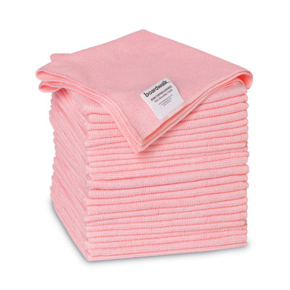 Microfiber Cleaning Cloths, 16 X 16, Pink, 24/Pack