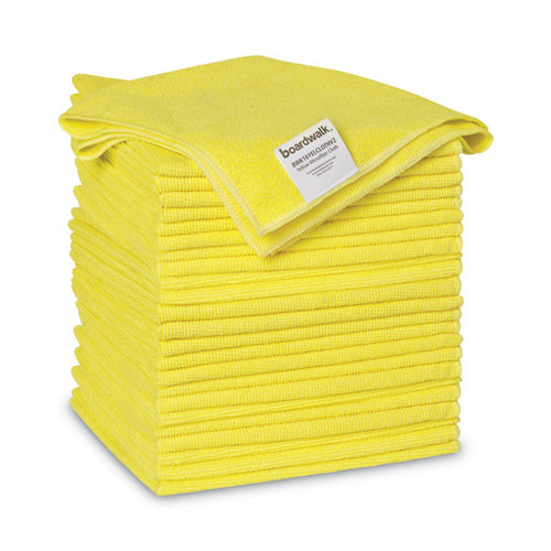 Microfiber Cleaning Cloths, 16 X 16, Yellow, 24/Pack