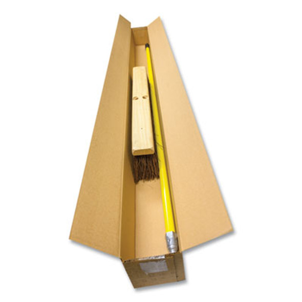 Palmyra Push Broom Kit, 24 x 64, Metal Handle, Yellow/Brown