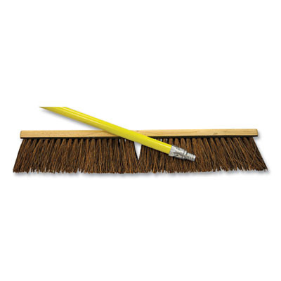 Palmyra Push Broom Kit, 24 x 64, Metal Handle, Yellow/Brown