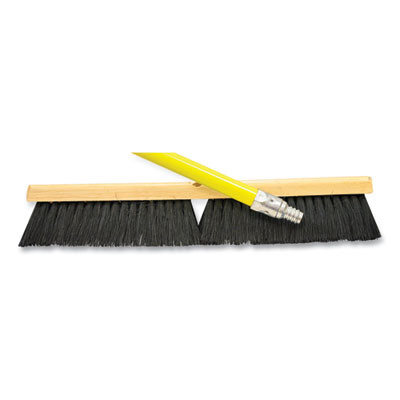 Tampico Push Broom Kit, 36 x 60, Tampico Bristles, Metal Handle, Black/Yellow