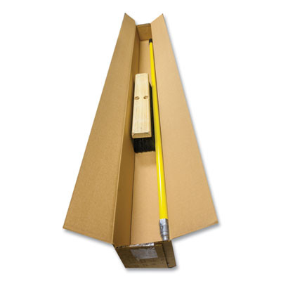 Tampico Push Broom Kit, 36 x 60, Tampico Bristles, Metal Handle, Black/Yellow