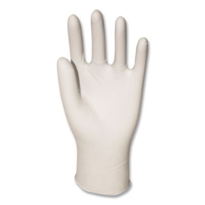 Powder-Free Synthetic Vinyl Gloves, Large, 4 Mil Thick, 9.5" Long, Beige, 100/Box