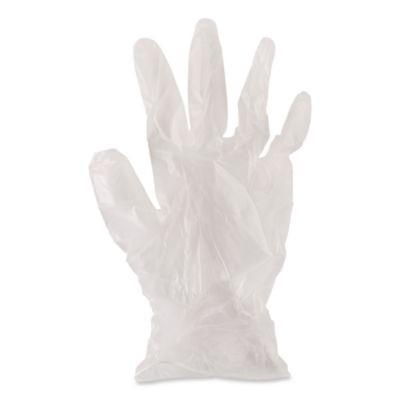 Exam Vinyl Gloves, Powder-Free, Small, 3.6 Mil Thick, 9.5" Long, Clear, 100/Box