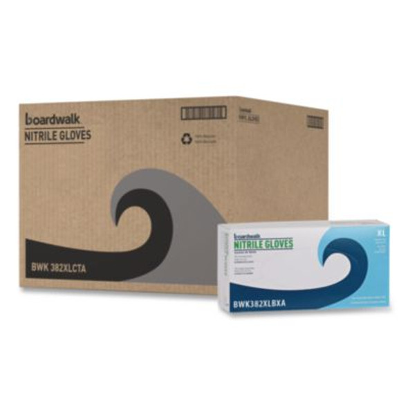 Disposable Examination Nitrile Gloves, Powder-Free, X-Large, 5 Mil Thick, 9.5" Long, Blue, 100/Box, 10 Boxes/Carton