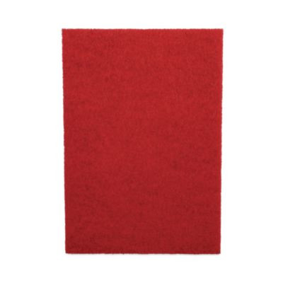 Buffing Floor Pads, 20 x 14, Red, 10/Carton
