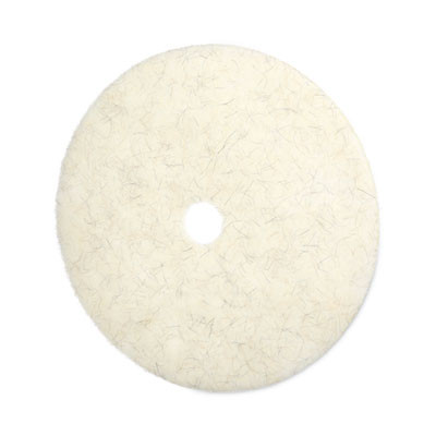 Natural Burnishing Floor Pads, 27" Diameter, White, 5/Carton