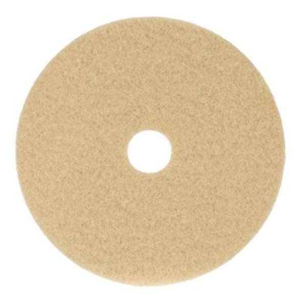 Burnishing Floor Pads, 27" Diameter, Tan, 5/Carton