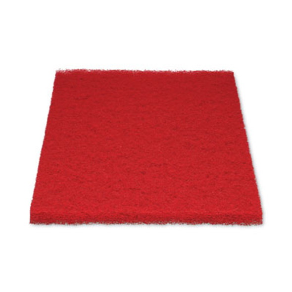 Buffing Floor Pads, 28 x 14, Red, 10/Carton