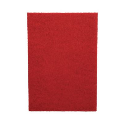 Buffing Floor Pads, 28 x 14, Red, 10/Carton