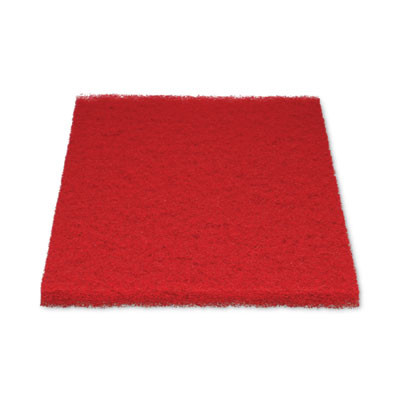 Buffing Floor Pads, 28 x 14, Red, 10/Carton