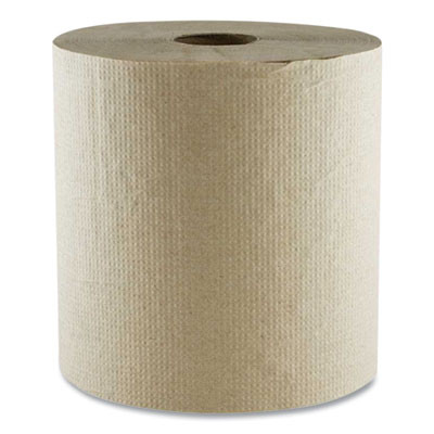 Hard Wound Towel, 1 Ply, 8" x 700 Ft, Kraft, 6/Carton