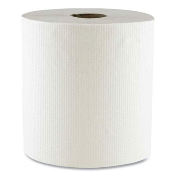 Hard Wound Towel, 1 Ply, 8" x 700 Ft, White, 6/Carton