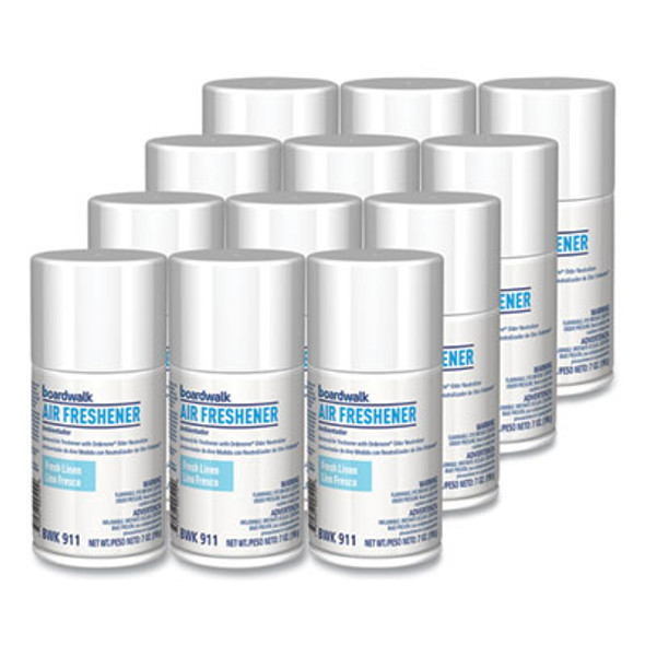 Metered Air Freshener Refill, Fresh Linen Scent, 7 Oz Aerosol Spray, 12/Carton