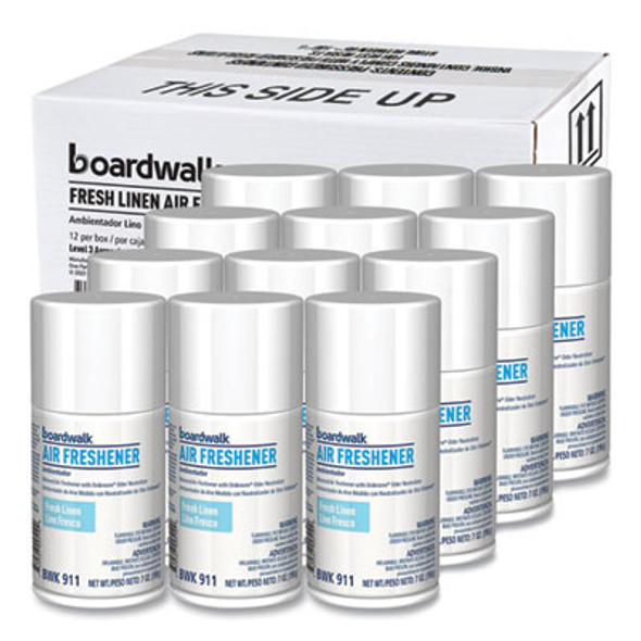 Metered Air Freshener Refill, Fresh Linen Scent, 7 Oz Aerosol Spray, 12/Carton