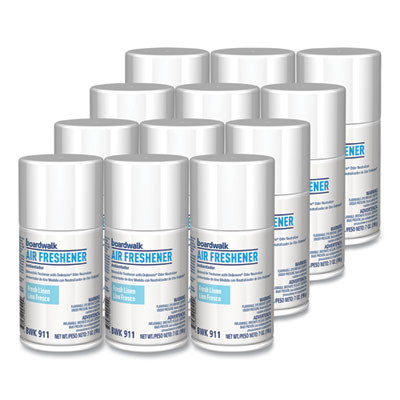 Metered Air Freshener Refill, Fresh Linen, 7 Oz Aerosol Spray, 12/Carton