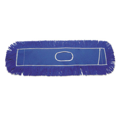 Clinger Dust Mop Head, Nylon, 36 X 5, Blue, 12/Carton