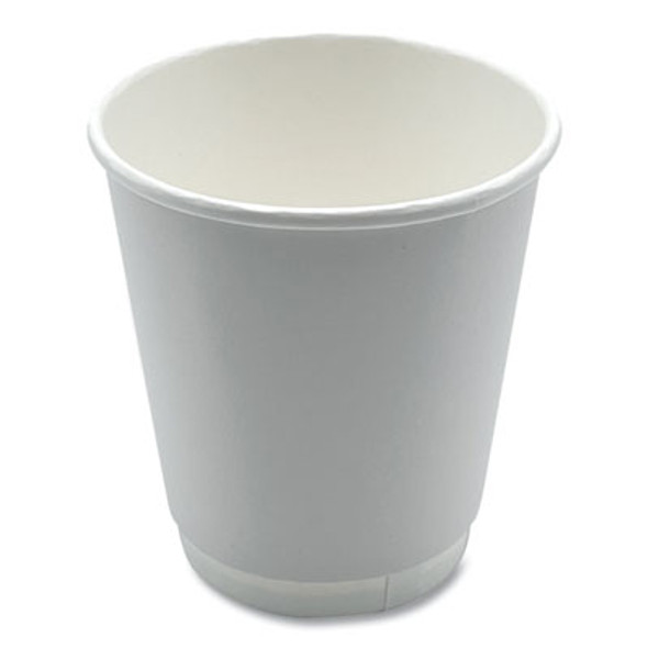 Paper Hot Cups, Double-Walled, 10 Oz, White, 500/Carton