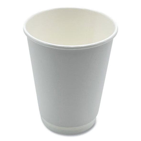 Paper Hot Cups, Double-Walled, 12 Oz, White, 25/Pack