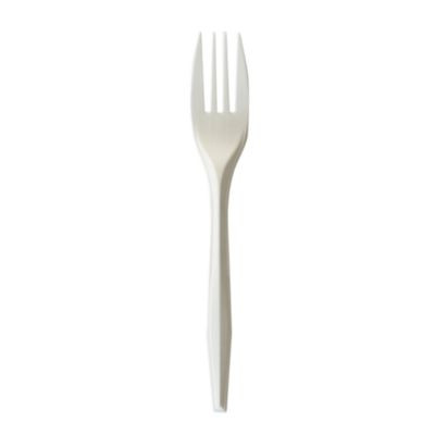 Mediumweight Wrapped Polypropylene Cutlery, Fork, 5.51", Plastic, White, 1,000/Carton