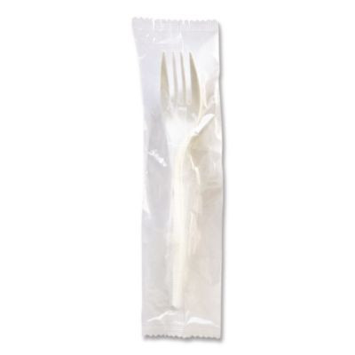 Mediumweight Wrapped Polypropylene Cutlery, Fork, 5.51", Plastic, White, 1,000/Carton