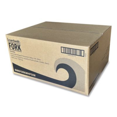 Heavyweight Wrapped Polystyrene Cutlery, Fork, Plastic, White, 1,000/Carton